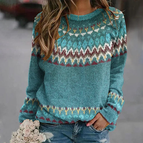 Hannah - Retro Wave Pattern Sweater