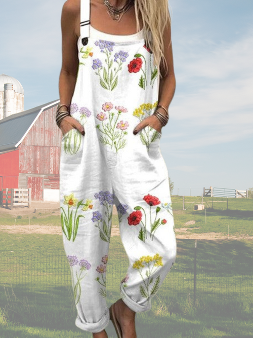 Ava - Women’s Retro Floral Print Jumpsuit