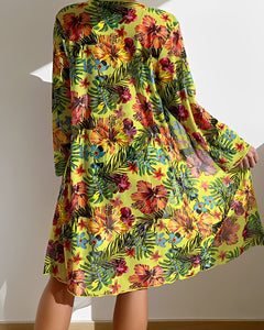 Ilse - Tropical Print Bikini Set with Cover-Up