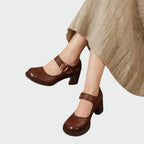 Maya – Chunky-Heel Buckle Mary Janes