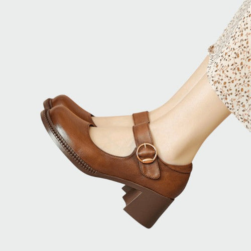 Maya – Chunky-Heel Buckle Mary Janes