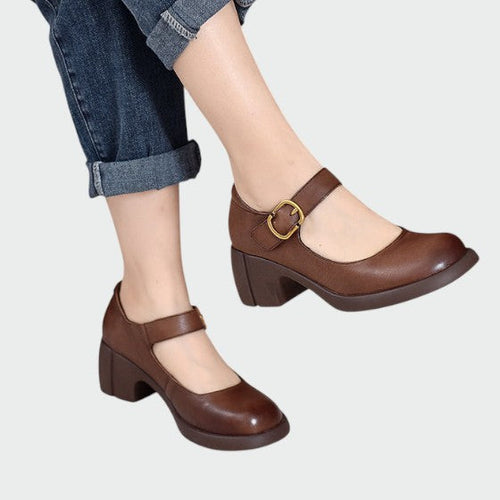 Maya – Chunky-Heel Buckle Mary Janes