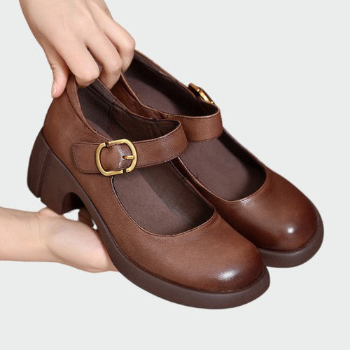 Maya – Chunky-Heel Buckle Mary Janes