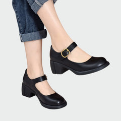 Maya – Chunky-Heel Buckle Mary Janes