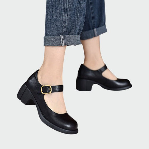 Maya – Chunky-Heel Buckle Mary Janes