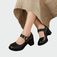 Maya – Chunky-Heel Buckle Mary Janes