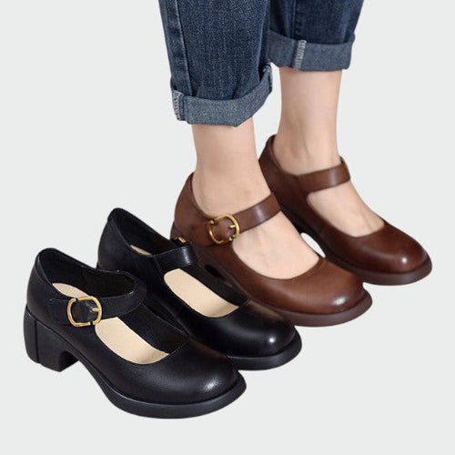 Maya – Chunky-Heel Buckle Mary Janes